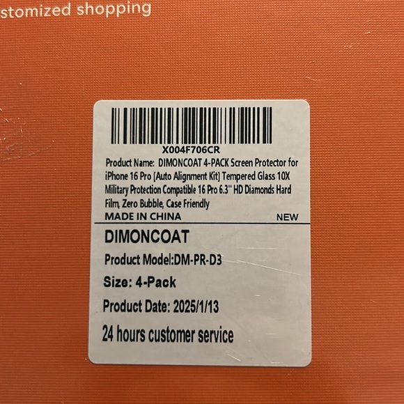 NWOT - DIMONCOAT iPhone 16 pro 4pack Auto Alignment Kit and temper glass kit - Picture 3 of 3